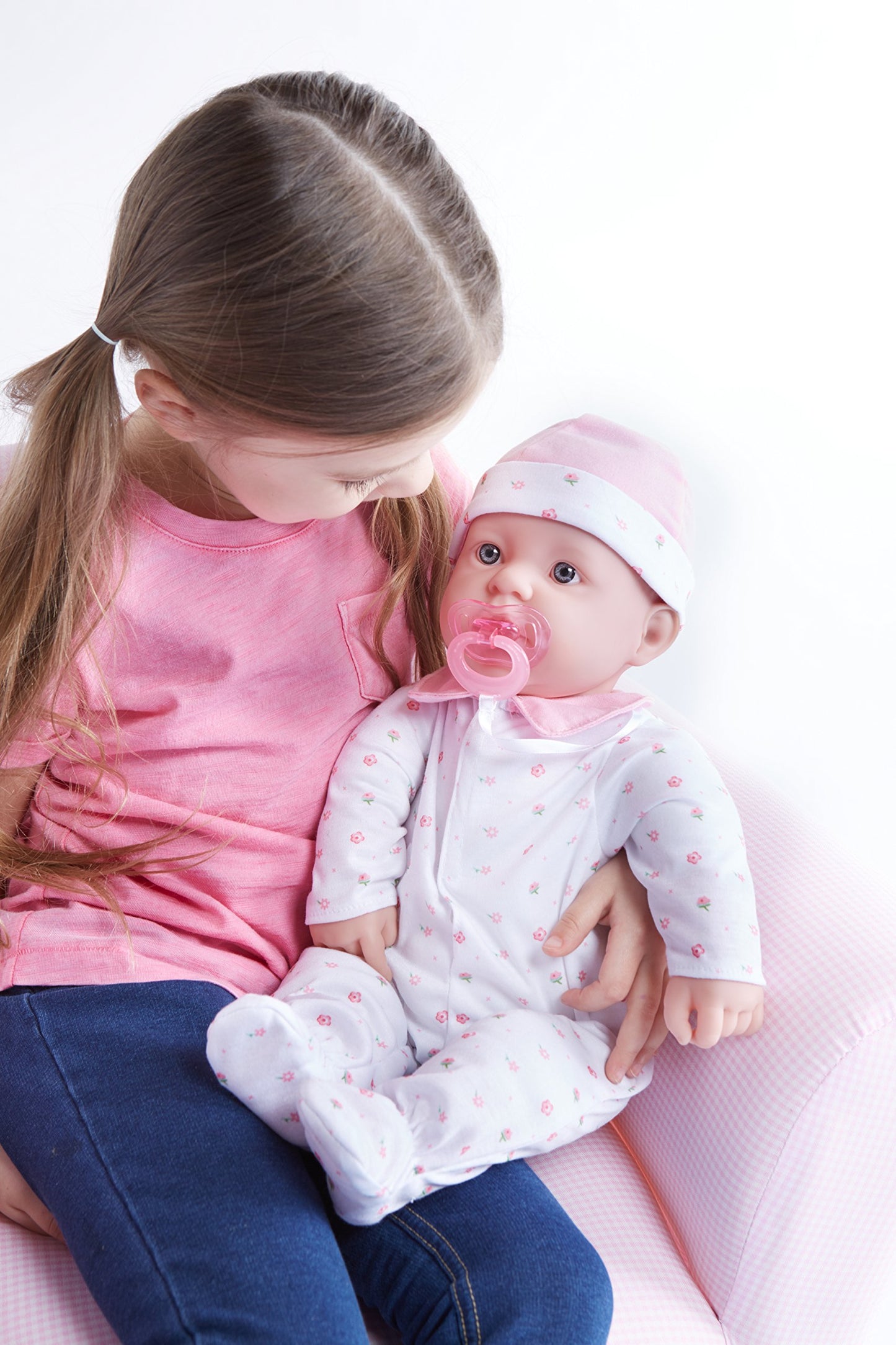 JC Toys 20" Caucasian Soft Body Baby Doll - Washable Vinyl, Pink Outfit & Hat, Model 15340_A, Ideal for Children 2 Years +