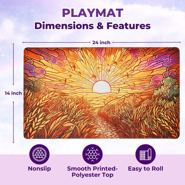 Mtg Magic The Gathering Playmat 24X14 Inches, Original Art, Non-Slip Tcg Playmat With Rubber Bottom & Stitched Edges, Commander
