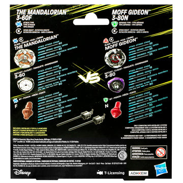 Beyblade X And Star Wars Collab The Mandalorian 3-60F Vs. Moff Gideon 3-80N, Multipack