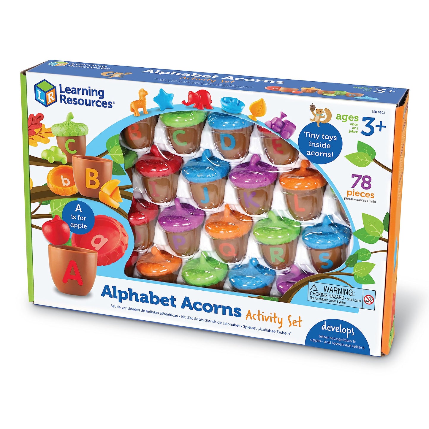 Learning Resources Alphabet Acorns Activity Set, Develops Letter Recognition, Educational Toys For Toddlers, Homeschool, Visual