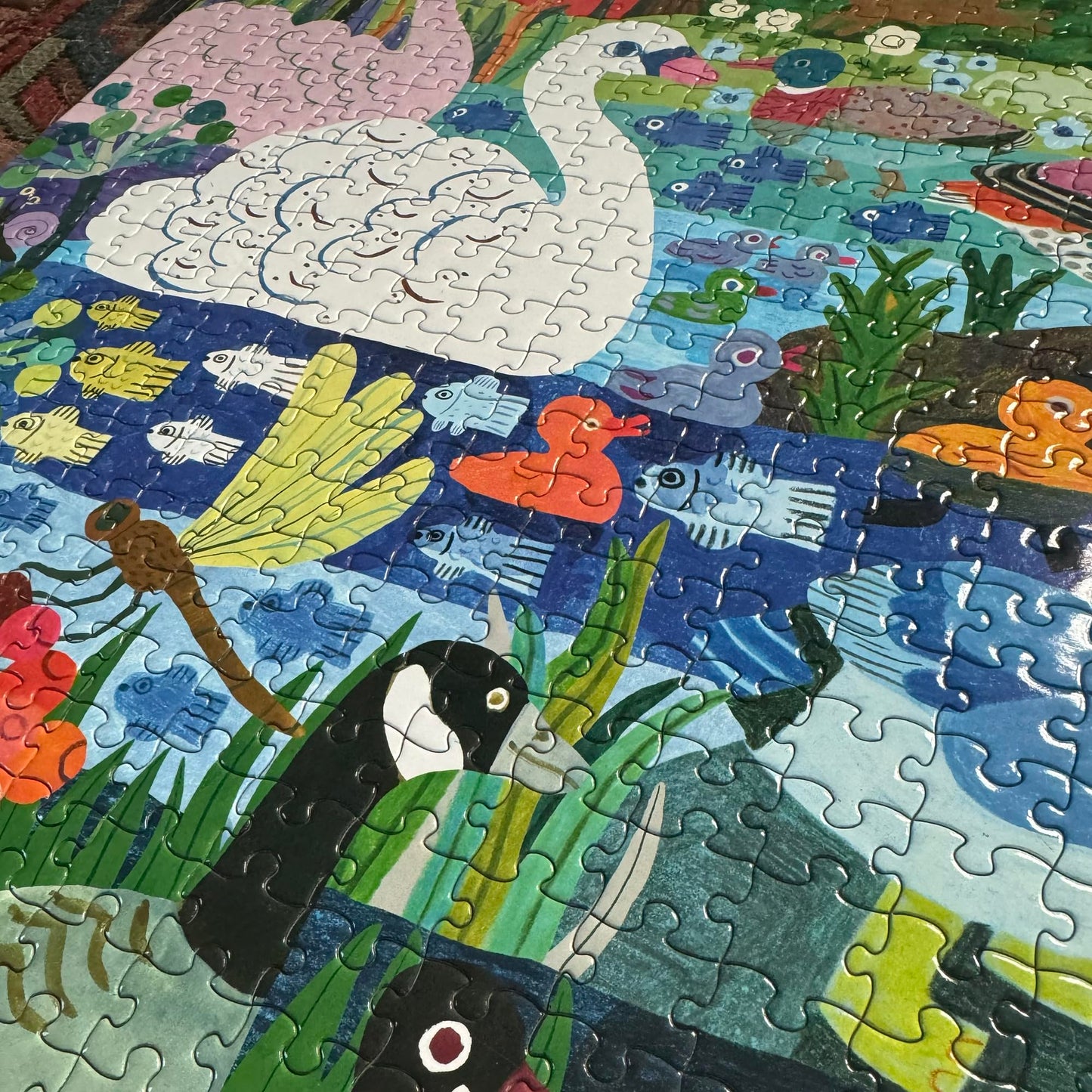 eeBoo Piece & Love: Ducks in The Clearing - 1000 Piece Puzzle - mature-themed Square Jigsaw 23x23 Includes Image Reference Insert Pieces
