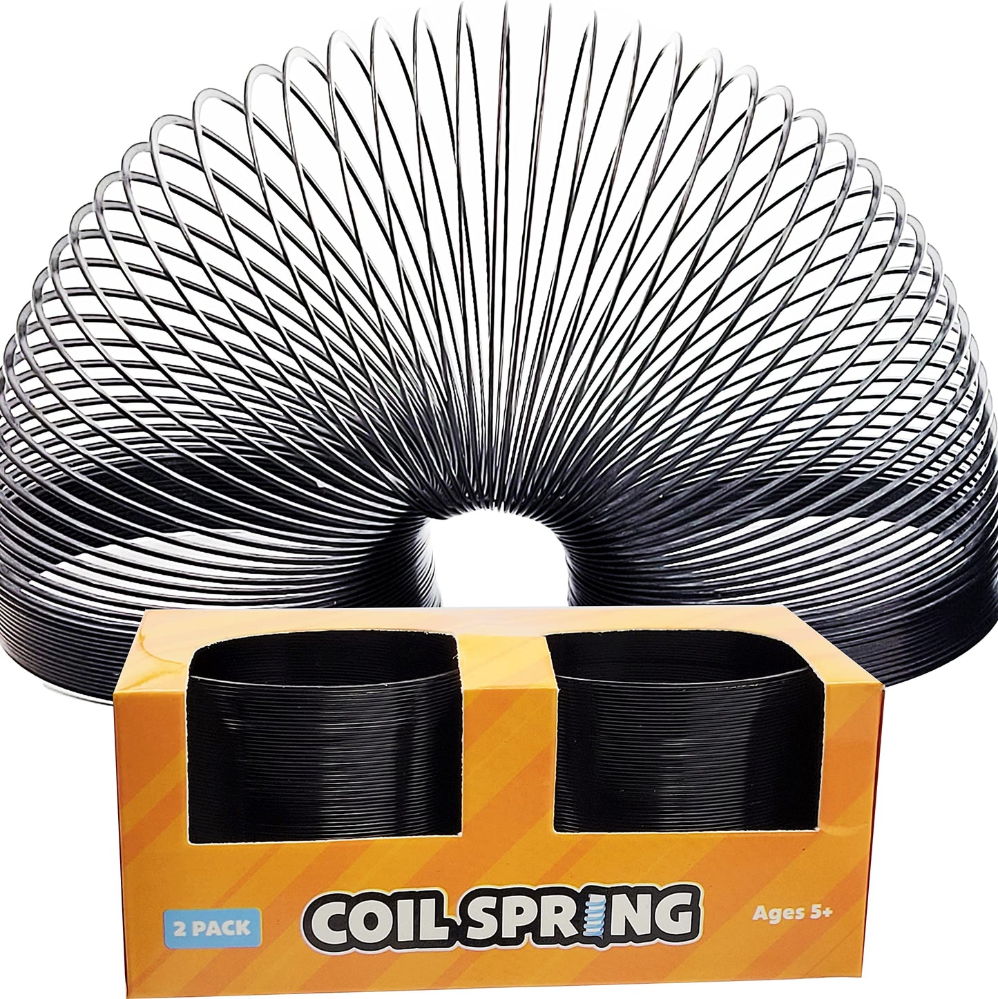 The Dreidel Company Black Metal Coil Spring, Goody Bag Fillers, Party Favor For Kids, Variety Of 2.4' (60Mm) Individually Boxed (2-Pack)