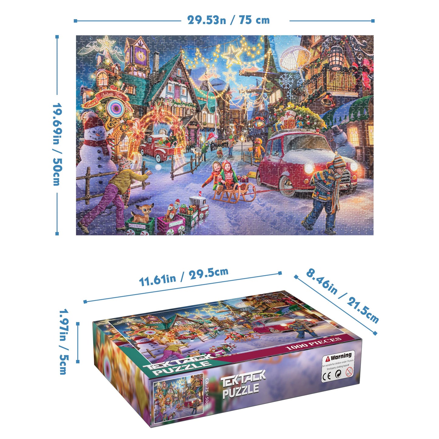Tektalk Puzzles For Adults 1000 Piece, Jigsaw Puzzles 1000 Pieces For Adults And Kids As Educational Games, Family Entertainment Or Home Decoration (Christmas Entertainment)