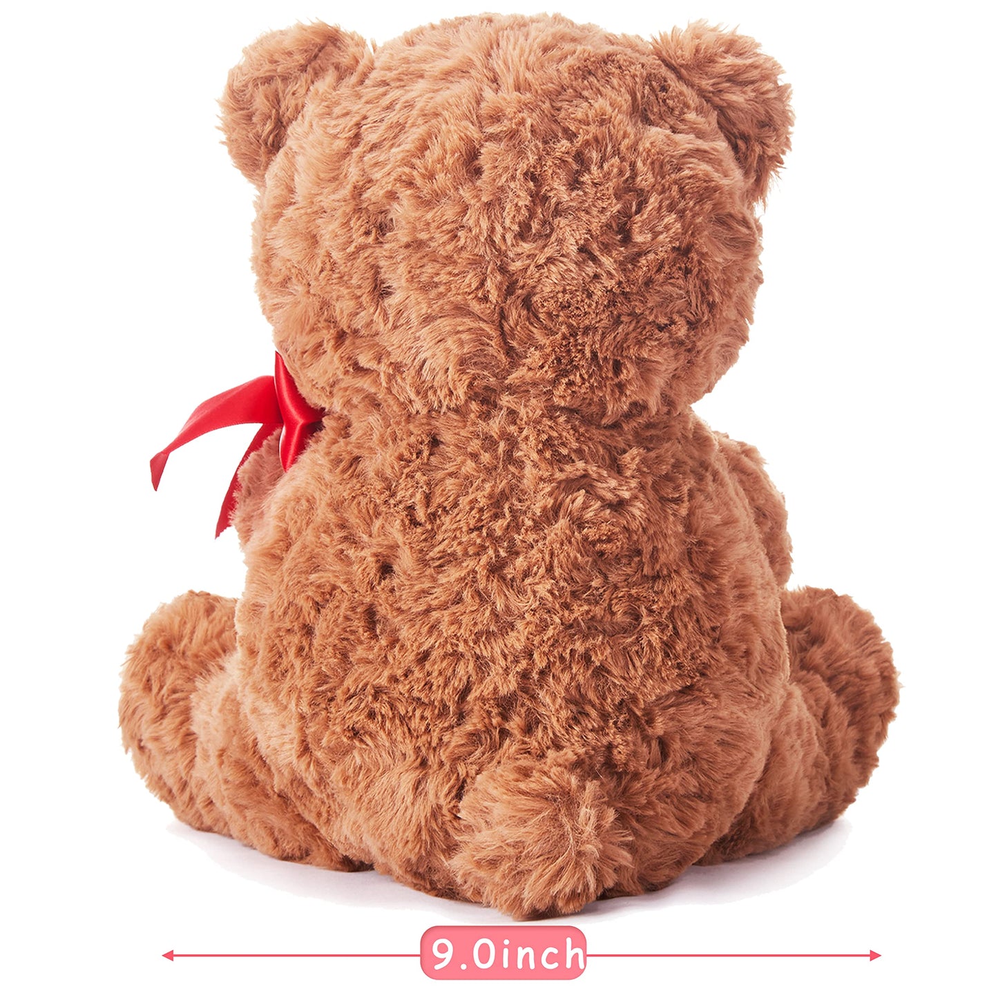 Ikasa Bear Stuffed Animal Love Plush Toy With Bow For Valentine Day,Cute 10.6'' Soft Plushie Small Toy,Valentines Day Gifts For