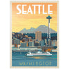 MyPuzzle 1000 Piece Jigsaw Puzzle - Colorful Vintage Seattle Ferry Poster, Cardboard, Model: 64158c1f9602b39ae70dbe5a