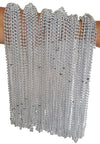 Dondor Enterprises Festive Metallic Beaded Necklaces (144 Pack, SILVER)