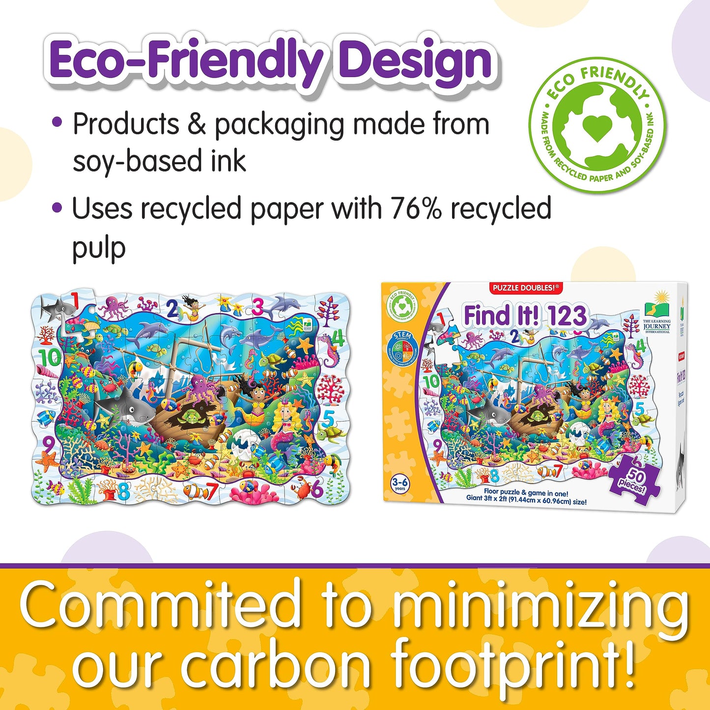 The Learning Journey Puzzle Doubles - Find It! 123 - STEM Preschool Toys & Gifts for Boys & Girls Ages 3 and Up, 24 H x 36 W x 0