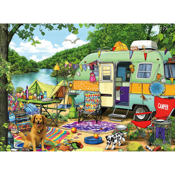Miniwan Puzzles For Adults 500 Pieces, Lakeside Camping Puzzle Challenging Puzzles For Adults, Jigsaw Puzzles 500 Pieces Ideal F