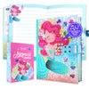Decorably Glittery A5 Mermaid Locking Journal For Girls 6-8 With Lock Code And Music, 80 Sheets Mermaid Notebook Little Girl Dia