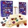 Dancing Bear Gem Dig Kit - Excavate 16 Gems & Crystals Including Arrowheads, Quartz, Amethyst - Stem Education Gift Set For Kids