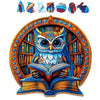 Wooden Jigsaw Puzzles for Adults, Book Owl Puzzle, 200 Pieces Unique Animal Shaped Wooden Puzzle, Fun Challenging Family Games f
