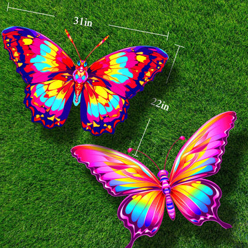 HENGDA KITE 2 Pack Butterfly Kite,for Kids and Adults,Easy to Fly,Excellent Fabric and Structure Design,The Pictures are Beautif
