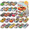 SevenQ 24Pcs Pull Back Race Cars Playset with Storage Bags - Kids Party Favors & Bulk Gifts for Boys and Girls