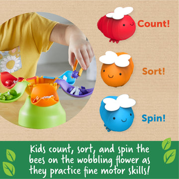 Learning Resources Blooming Balance Bees Fine Motor Sorting Eco Friendly Set - Preschool Learning Activities , Montessori Toys F