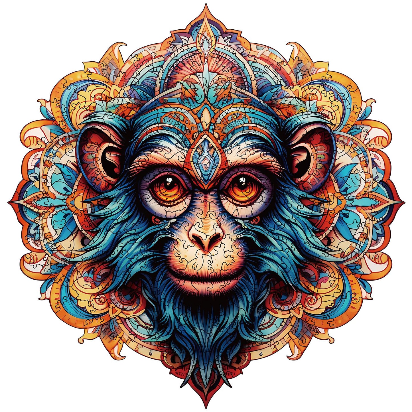 Wooden Puzzles For Adults - 200 Pieces Monkey Unique Shaped Wooden Jigsaw Puzzles For Adults, Medium Size 10'' X 10.5'' Adult Wo