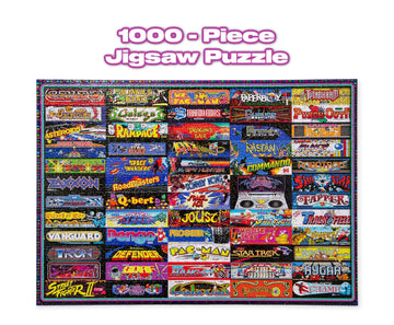 Toynk Arcadeageddon Retro Arcade Puzzle - 1000 Piece Jigsaw - Multi-color - 28 x 20 Inches - Model 77053