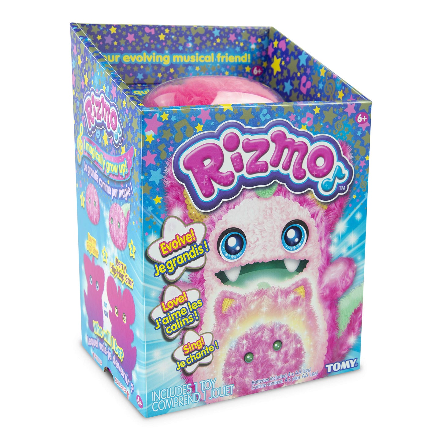 Rizmo Evolving Musical Friend Interactive Plush Toy With Fun Games, Berry