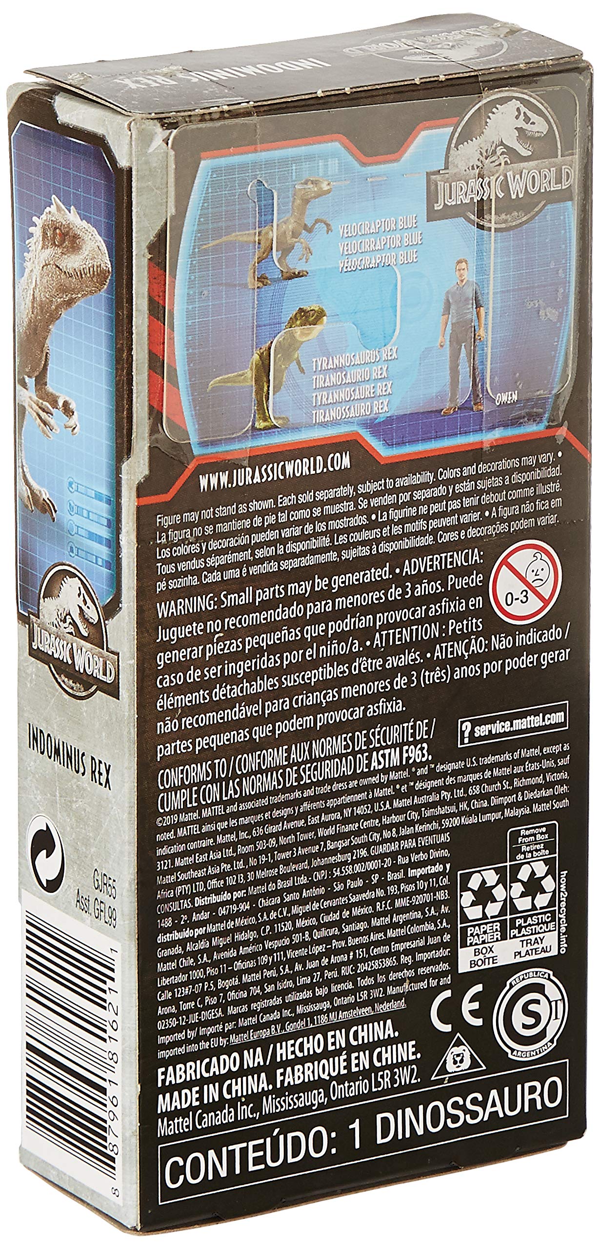 Mattel Jurassic World 6 Inches Indominus Rex, Gjr55