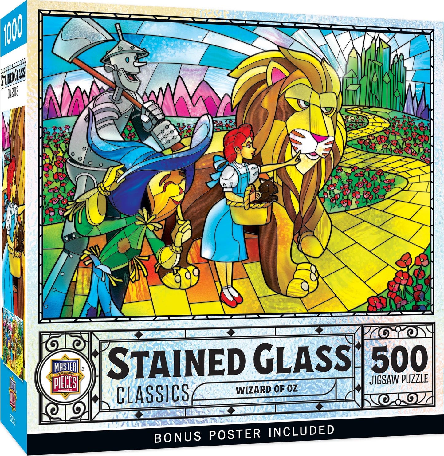 MasterPieces 500 Piece Stained Glass Jigsaw Puzzle for Adults, Family, Or Youth - Wizard of Oz - 15x21