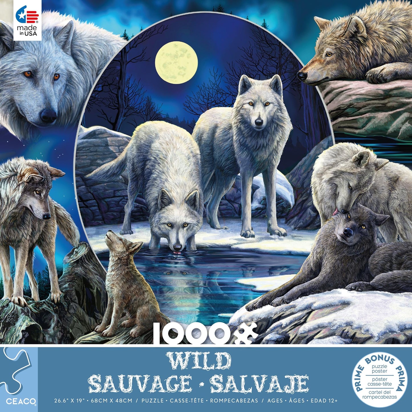 Ceaco - Lisa Parker - Wild - Wild Wolves Collage - 1000 Piece Jigsaw Puzzle