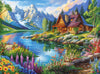 Cross & Glory - Lakeside Serenity - 1000 Piece Jigsaw Puzzle for mature-themeds | Tranquil Mountain Cottage | Ideal for Relaxation and Nature Lovers