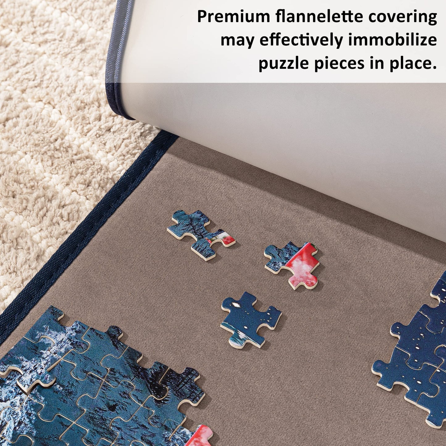 Tektalk Jigsaw Puzzle Board With 6 Sorting Trays Portable Puzzle Mat With Puzzle Dustproof Cover For Puzzle Storage Puzzle Saver, Non-Slip Surface, Up To 1000 Pieces, 30.7 × 20.9 In - Gray