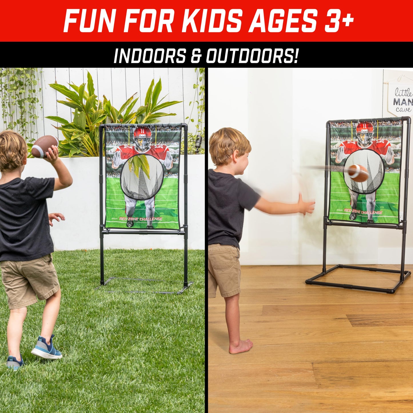 GoSports Red Zone Challenge Football Toss Game - Inflatable Footballs, Multi-Color, Model FB-RZC-02