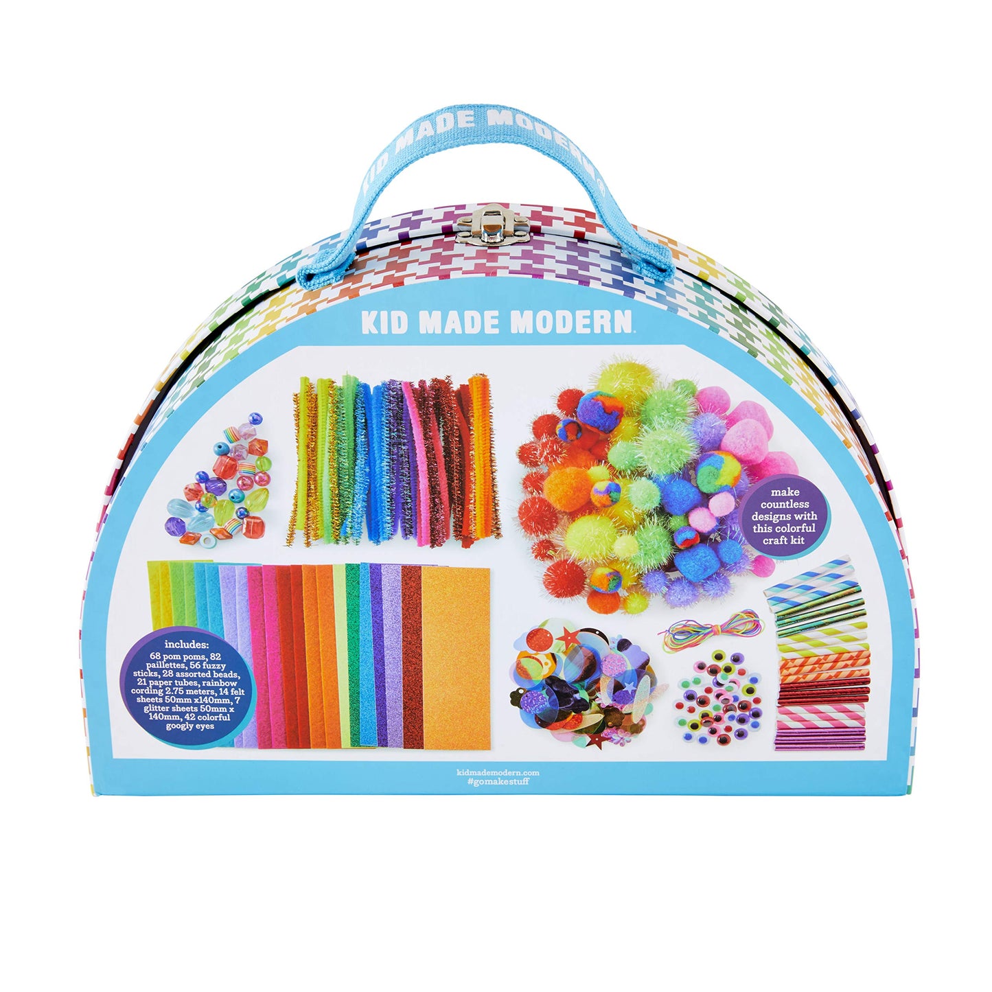 Kid Made Modern Rainbow Craft Kit - Bulk Arts & Crafts Supplies And Materials For Kids - 300+ Pieces Diy Art Box Case For Creative Projects (Ages 6+)