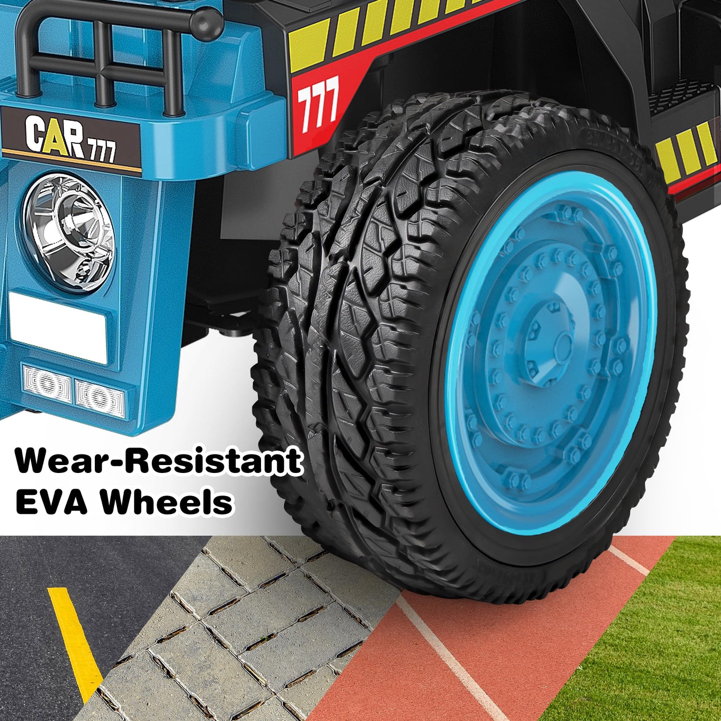 Anpabo 24V Ride On Dump Truck, 2X75W Powerful Motors, Up To 4.4Mph, Eva Tires, Construction Vehicle W/Electric Dump Bed And Extra Shovel, 19' Spacious Seat, Kids Car W/Parent Remote -Blue