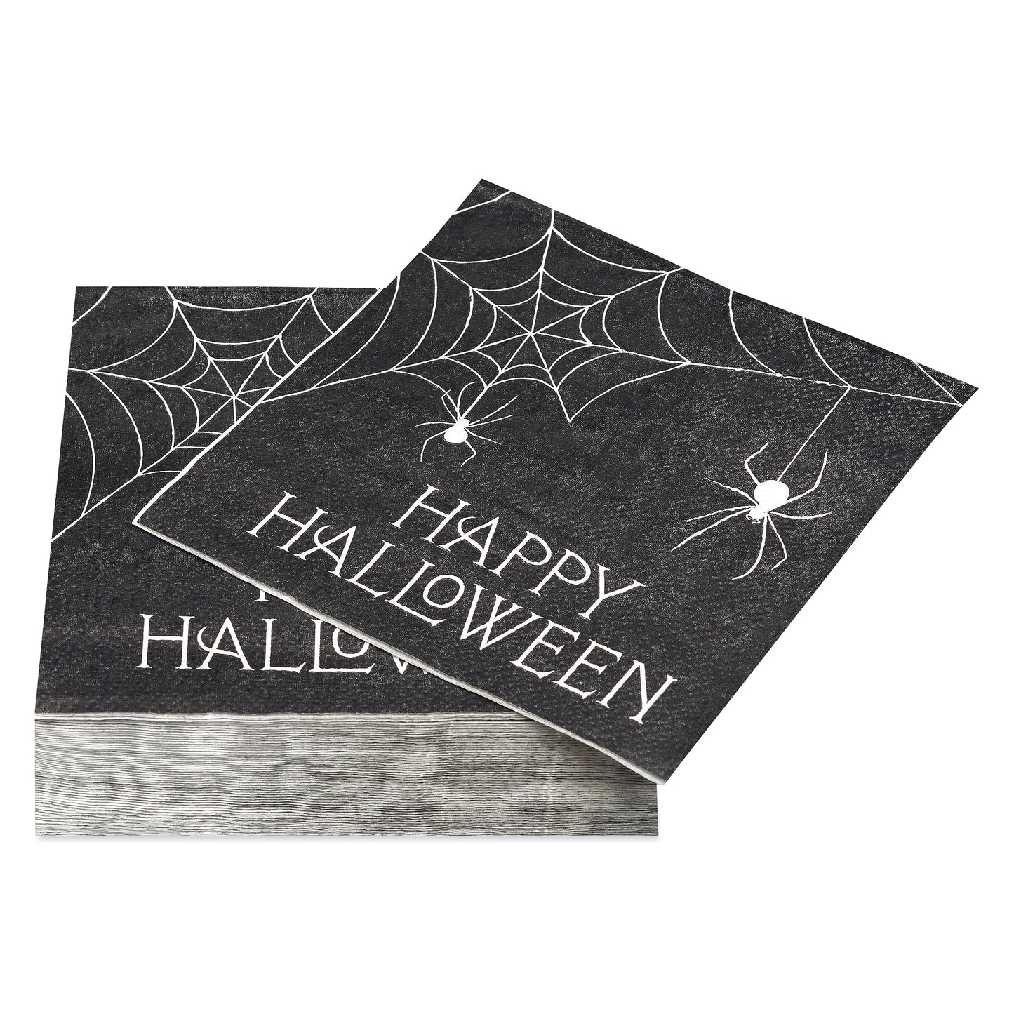 American Greetings 50-Count 5 In. X 5 In. Beverage Napkins, Spiderweb Halloween Party Supplies