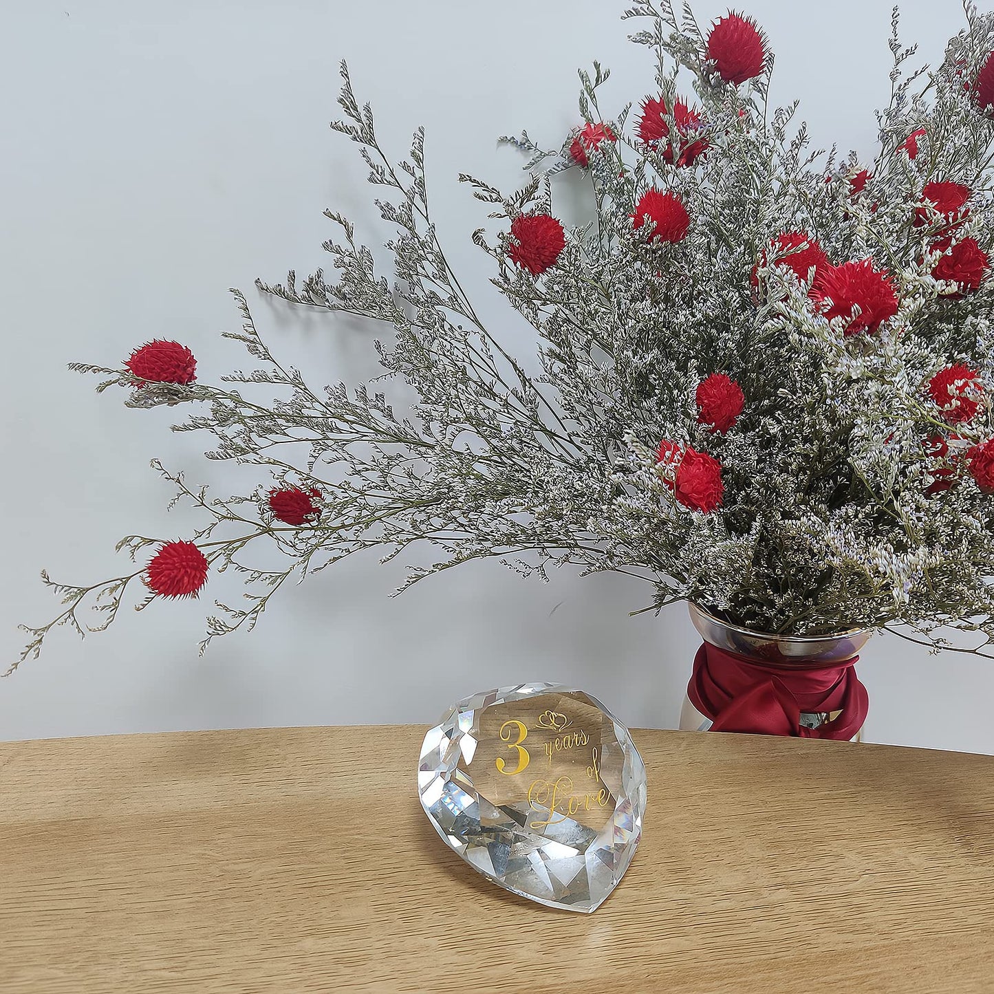 Urmforweilin 3 Year Anniversary Crystal Gifts For Him Her, Cute 3Rd Wedding For Husband Wife Boyfriend Or Girlfriend Third Anniversary Marriage Presents