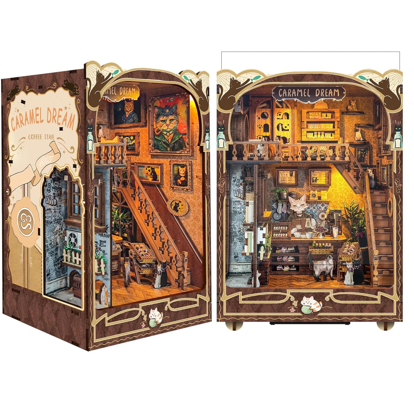 SUNNINO Book Nook Kit - DIY Miniature House Kit Tiny House 3D Wooden Puzzles Book Nook Kits for Adults, DIY Bookshelf Decor Gift