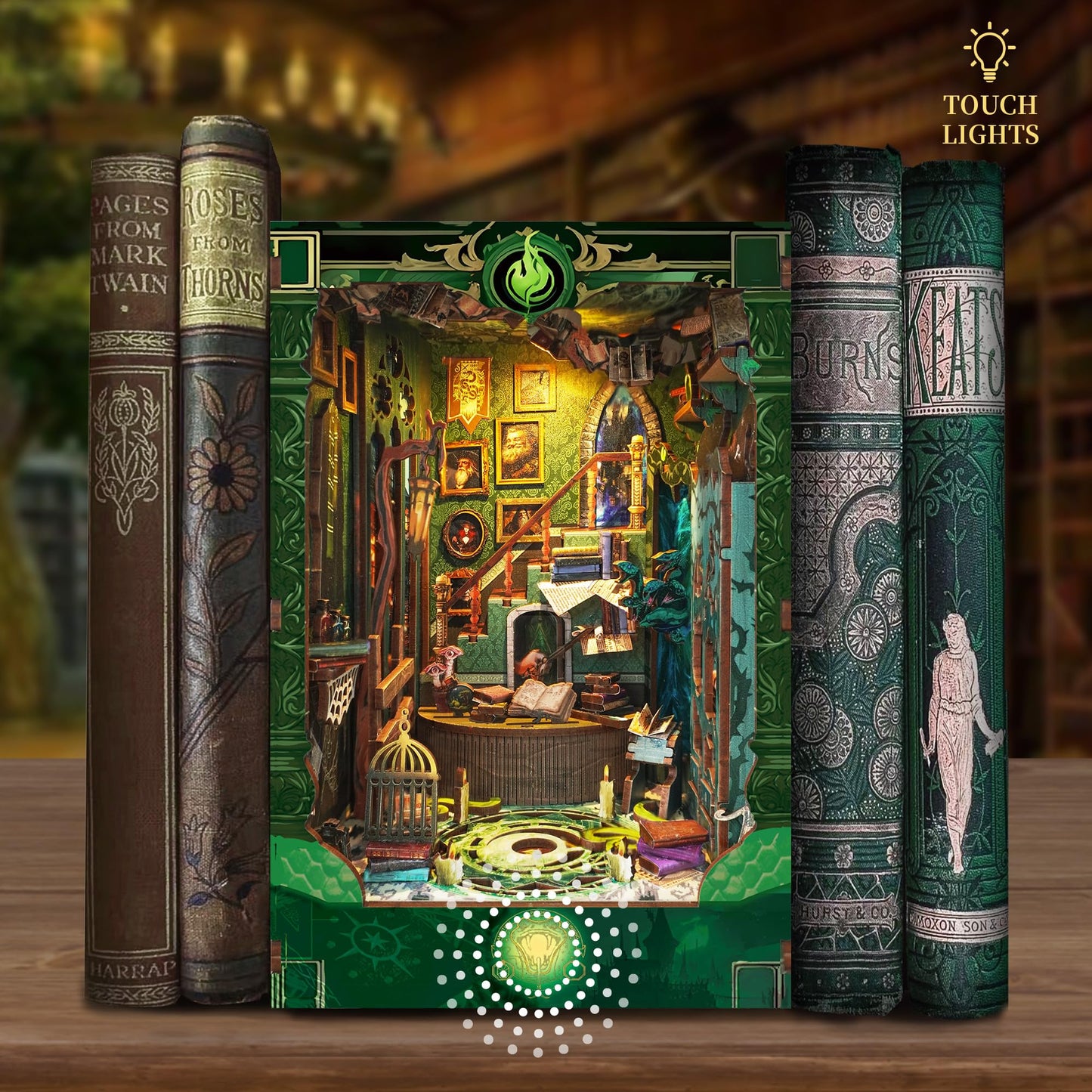 STRUCWOOD DIY Book Nook Kit 3D Wooden Puzzle DIY Miniature House Kit Magic Dollhouse Tiny House Bookshelf Dollhouse for Adults w