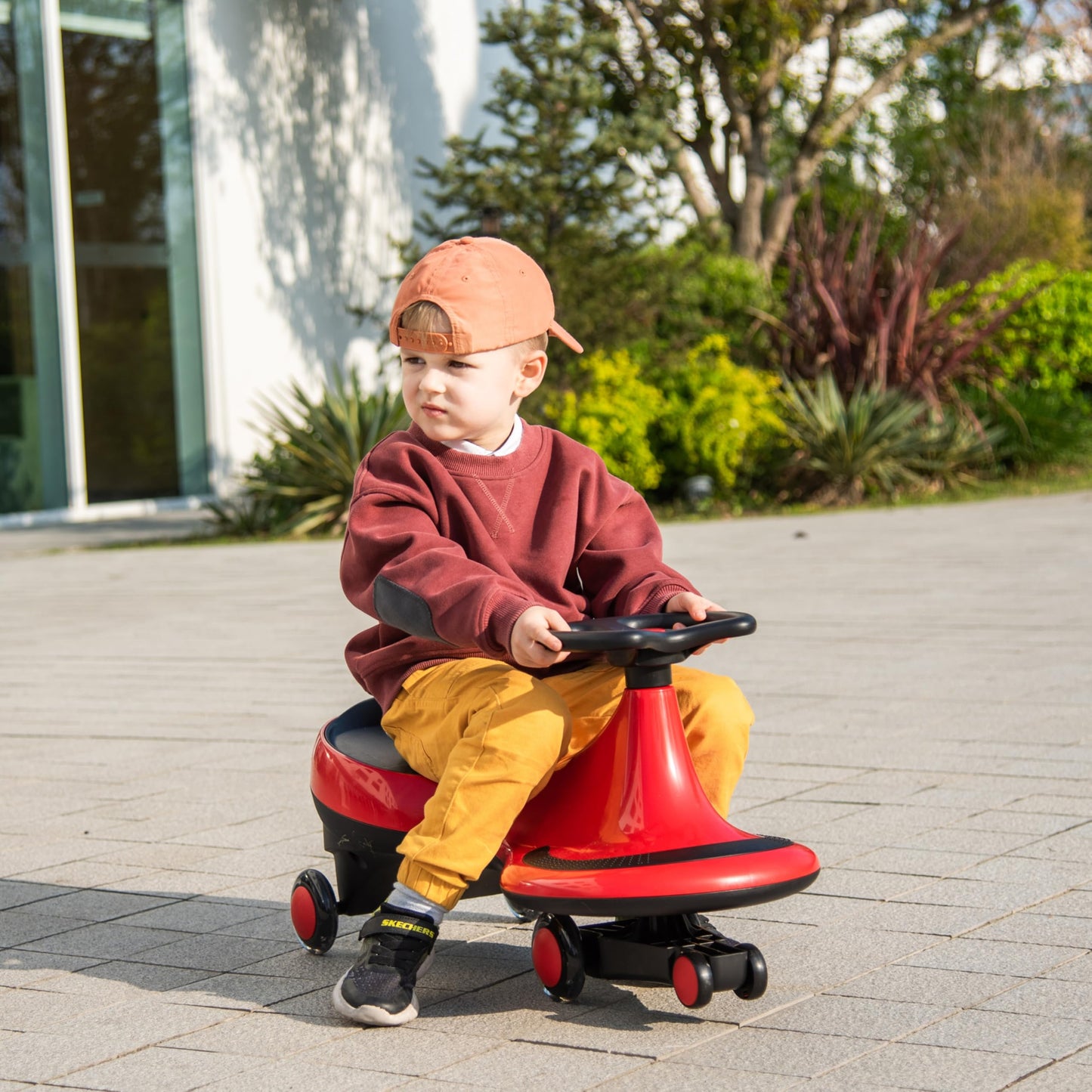 Freddo Toys Swing Car For Kids With Flashing Wheel For Boys And Girls, No Batteries, Gears Or Pedals - Twist, Turn, Wiggle Movement To Steer (Red), Age 18 To 60 Months