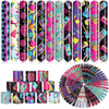 Sosation 60 Pcs 80s 90s Party Slap Bracelets Favors Decorations Slap Wristbands Retro Theme Bracelet Snap Bands Snap Bracelets f