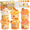 LAWOHO 6 Packs Gradient Orange Slime Kit - Non-Stick Cloud, Butter & Clear Slime with Add-ins, 360ml, Bread Color