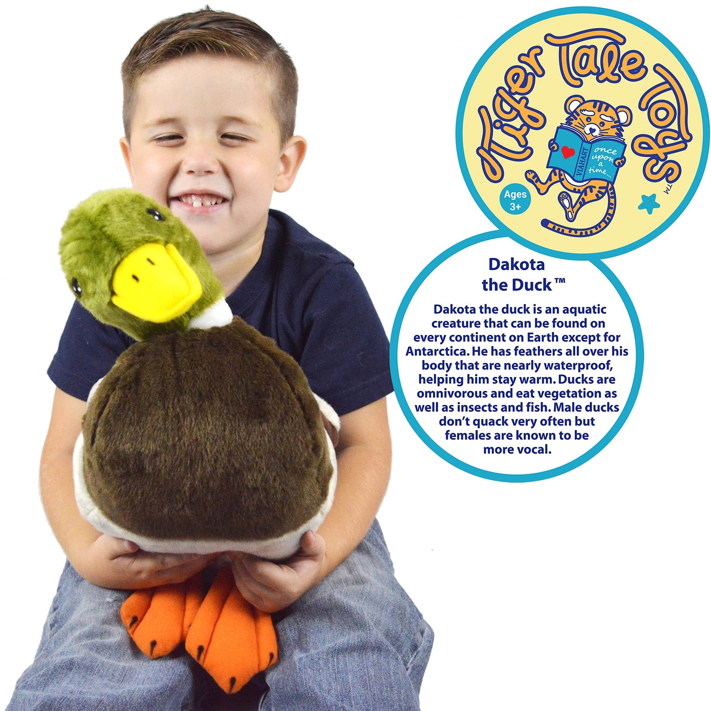 TigerHart Dakota Duck Plush - 13 Inch Stuffed Animal, Soft White Toy for Kids, Perfect Gift for Babies and Toddlers
