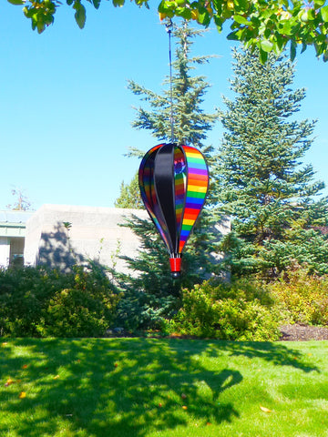 In The Breeze 1098 Next Generation 8-Panel Hot Air Balloon, Jumbo, 24'', Rainbow Stripe/Black