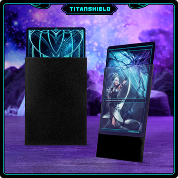 TitanShield (150 Sleeves Black) Compatible with Standard Sized Board Games MTG Magic The Gathering Pokemon Lorcana and Trading Cards 2.5 x 3.5 66x91mm