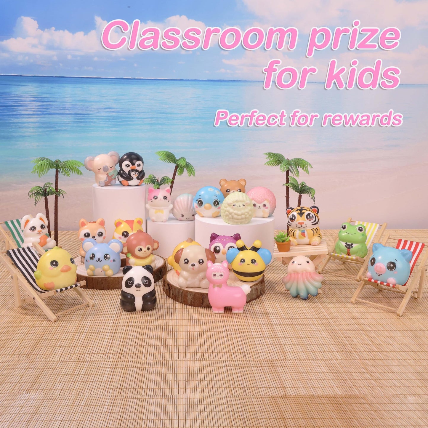 OMyFav 24 PCS Squishies – Colorful Party Favors, Classroom Prizes, Birthday Goodie Bags, Claw Machine Fillers, Small Size