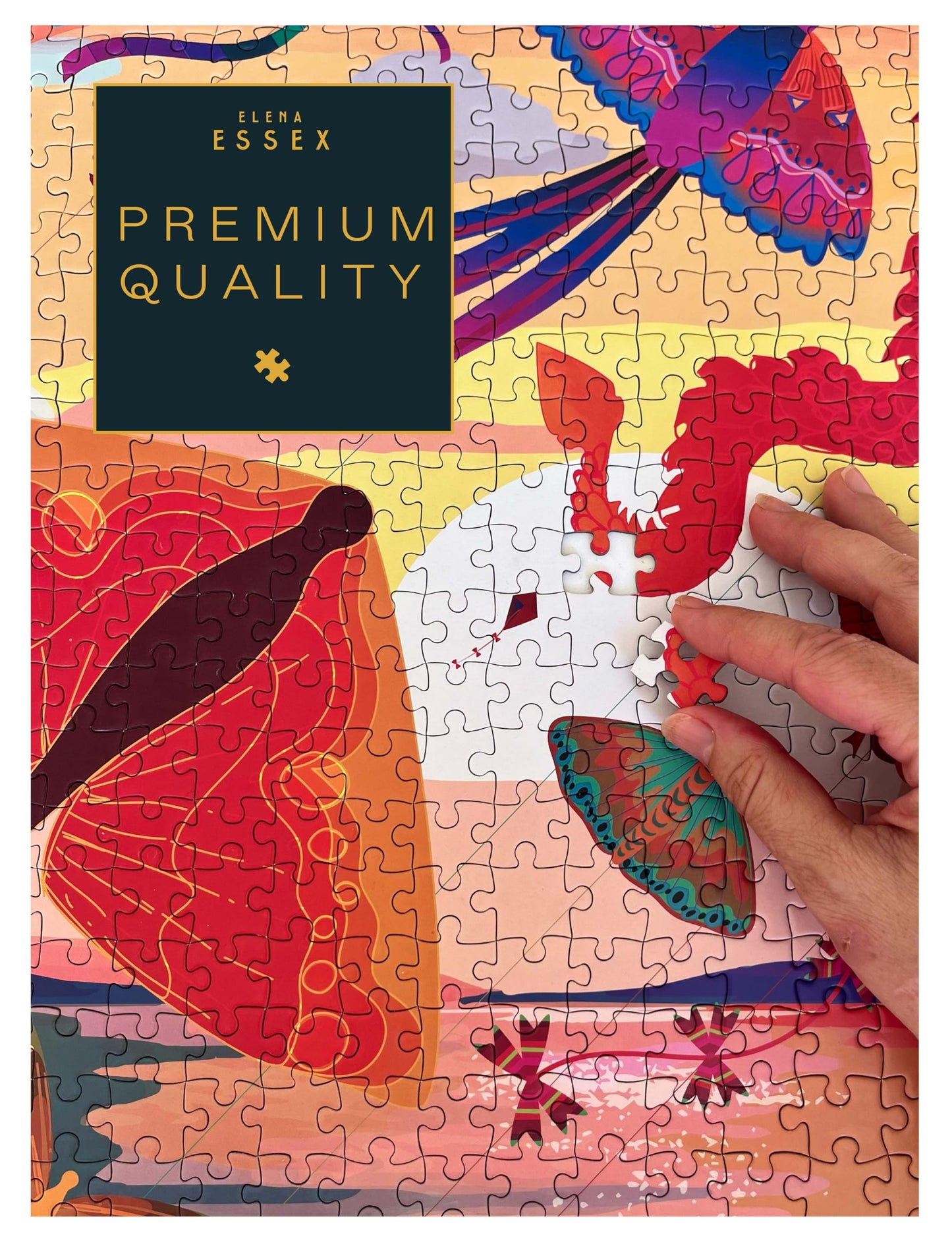 Elena Essex Puzzles For Adults 1000 Pieces - Kites At Dusk | Jigsaw Puzzles | 1000 Piece Puzzle | Colourful Sunset Landscape Puzzle | Puzzles Size 20X28 Inches