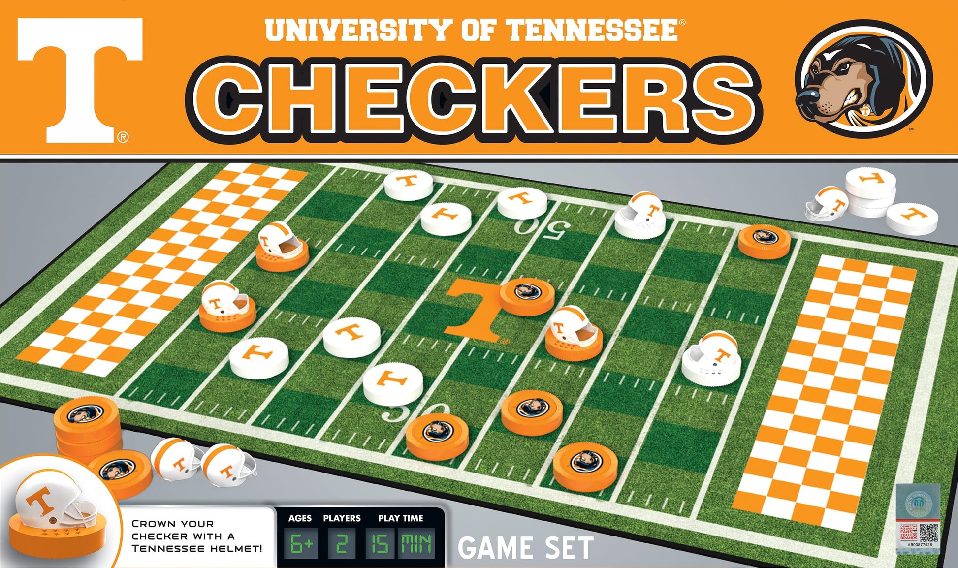 MasterPieces Family Game - NCAA Tennessee Checkers - Officially Licensed Board Game for Kids & Adults