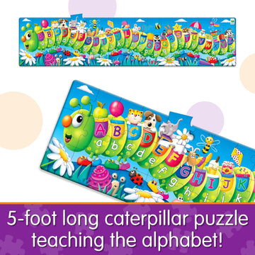 The Learning Journey Long And Tall Puzzles - Abc Caterpillar - 51 Piece, 5-Foot-Long Preschool Stem Puzzle - Educational Gifts For Boys & Girls Ages 3 And Up (434536)