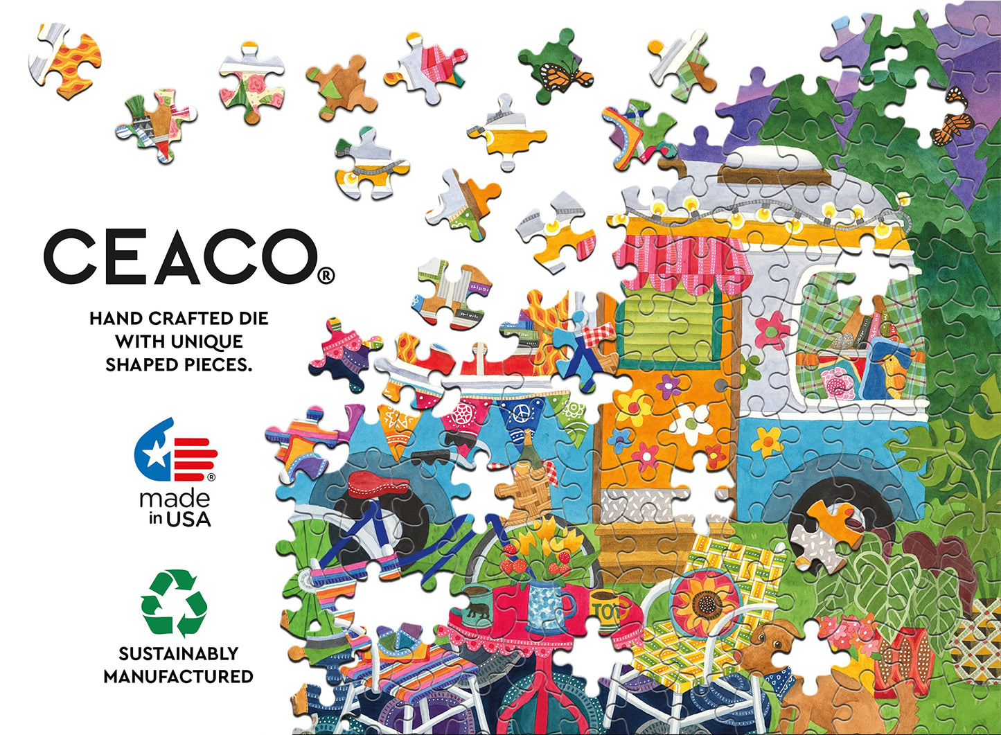 Ceaco - Happy Camper - Mountain Camper - Oversized 300 Piece Jigsaw Puzzle, 19 X 19
