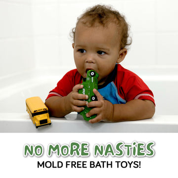 Mold Free Bath Toys For Babies And Toddlers, Car No Hole Bath Toys, Non Squirting Bath Toys No Mold For Tub, Beach, Pool, Bpa-Fr