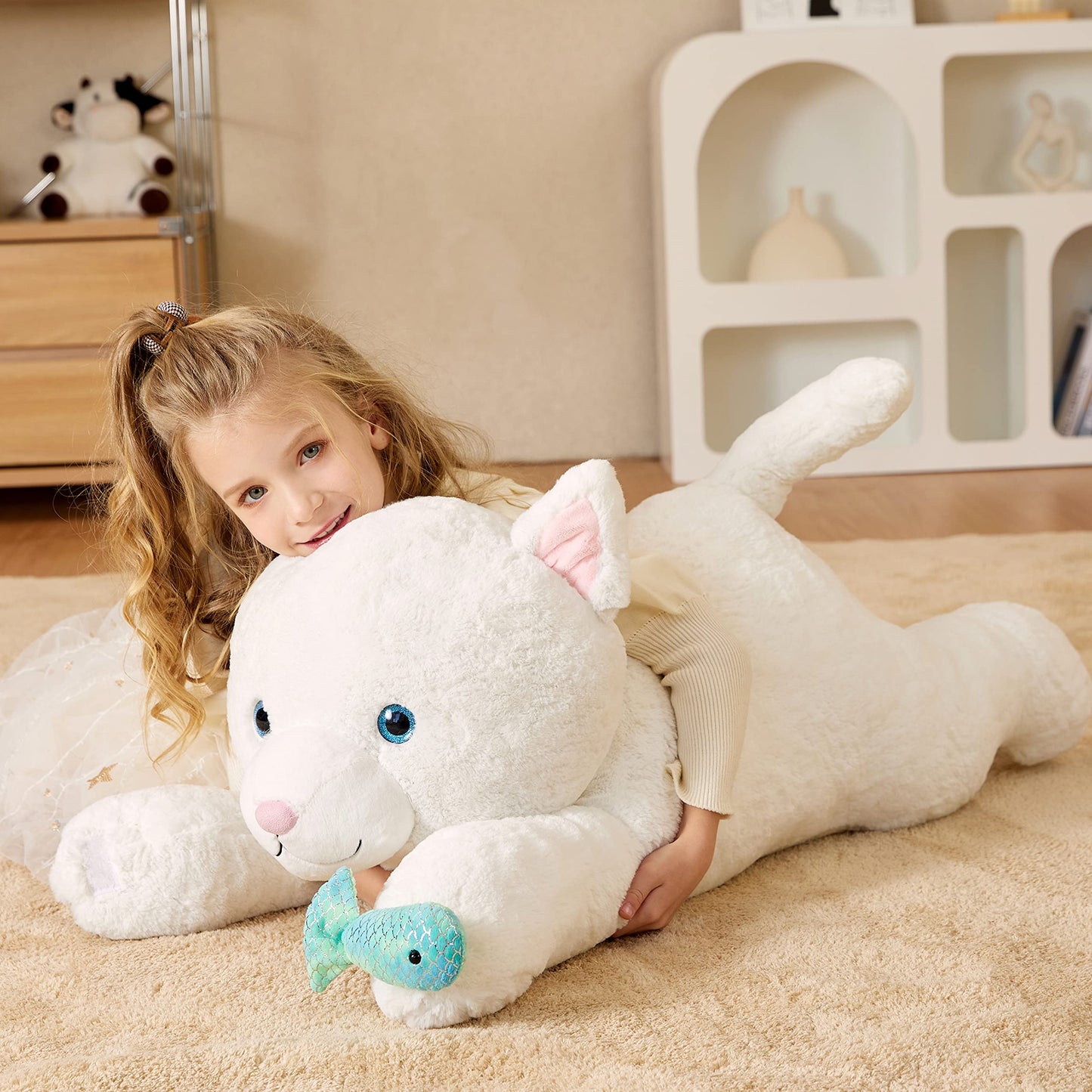 Earthsound Giant Persian Cat Stuffed Animal Plush Toy,30'' Large Jumbo Cute Soft Toys,Big Size Huge Fluffy Plushy Oversized Fat