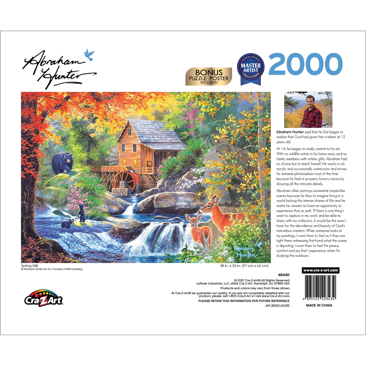 Roseart - Abraham Hunter - Spring Mill - 2000 Piece Jigsaw Puzzle For Adults