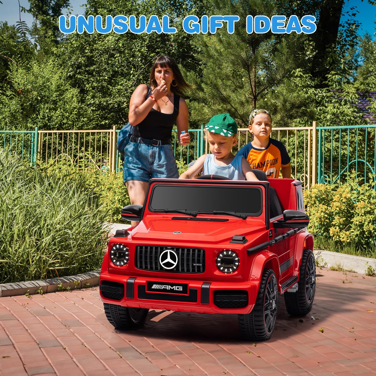 TEOAYEAH 12V 7Ah Licensed Ride on Car for Kids Ages 3-6, Electric Car Ride on Toys w/Parent Remote, Wireless Music, Suspension S
