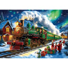 Blueforest Christmas 1000 Piece Jigsaw Puzzle for mature-themeds - 27.5x19.7 Inches Holiday Train Scene with Aurora & Santa Challenging Fun mature-themed Puzzles Home Decor