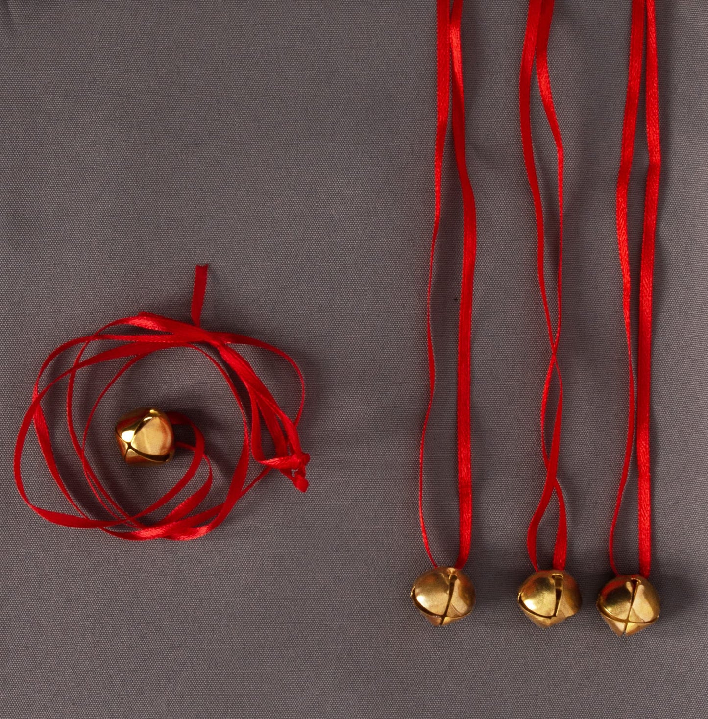 Jingle Bell Necklaces - 48 Pc - Bulk Christmas Necklaces - Gold Bell Necklaces - Funny Party Hats